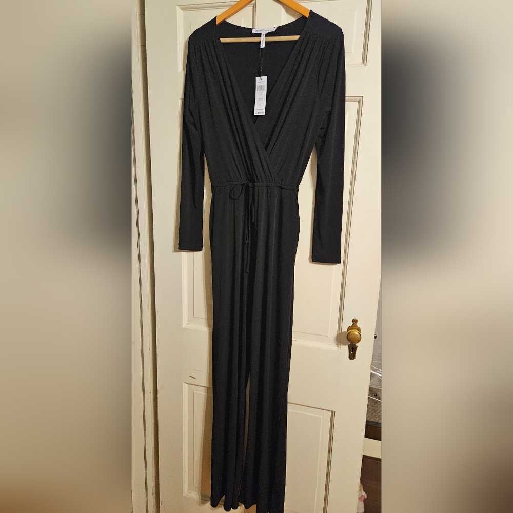 BCBGeneration Classic Black Long Sleeve Jumpsuit
